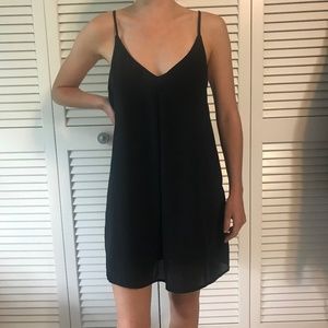 Black Strappy Shift Dress from Tobi